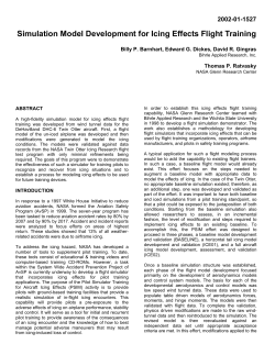 Simulation Model Development for Icing Effects Flight Training