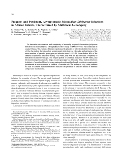 Frequent and Persistent, Asymptomatic Plasmodium falciparum
