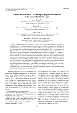 Genetic Assessment of Lake Sturgeon Population Structure in the