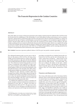 The Francoist Repression in the Catalan Countries