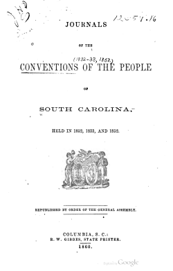 Journal of the conventions of the people of South Carolina, held in