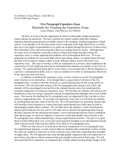 Rationale for Teaching the Expository Essay