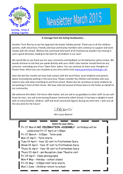 A message from the Acting Headteacher&hellip; Another Term flies by as