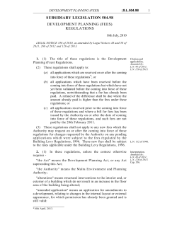 subsidiary legislation 504.98 development planning (fees)