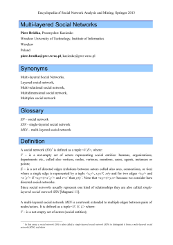 Multi-layered Social Networks Synonyms Glossary Definition