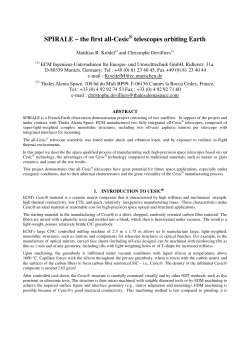 SPIRALE &ndash; the first all-Cesic telescopes orbiting Earth