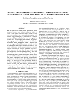 personalizing universal recurrent neural network language model