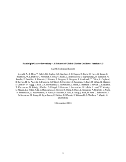 1 Randolph Glacier Inventory &ndash; A Dataset of Global Glacier Outlines