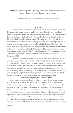 Attitudes, Advocacy, and Smoking Behaviors of