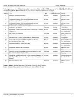 GIQuIC QCDR for 2016 PQRS Reporting GIQuIC Measures GI
