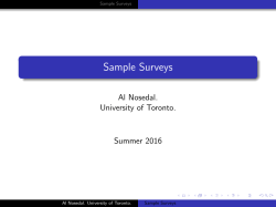 Sample Surveys - University of Toronto