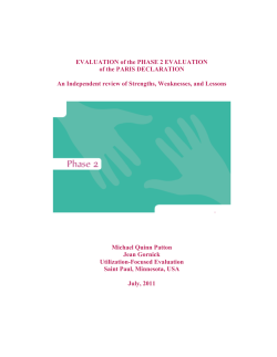 Evaluation of the Phase 2 Evaluation of the Paris Declaration