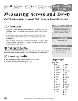 Measuring Across and Down