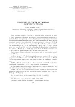 EXAMPLES OF CIRCLE ACTIONS ON SYMPLECTIC SPACES