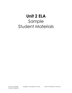 Unit 2 ELA Sample Student Materials