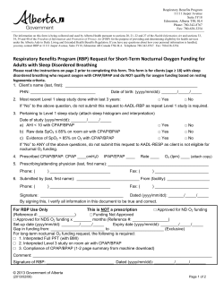 Short-Term Nocturnal Oxygen Funding for Adults