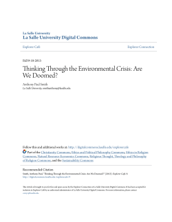Thinking Through the Environmental Crisis: Are We Doomed?