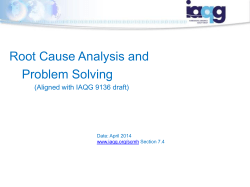 Root Cause Analysis and Problem Solving