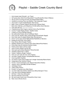 Playlist &ndash; Saddle Creek Country Band