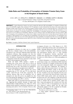 Odds Ratio and Probability of Conception of Holstein Friesian Dairy