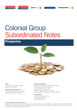 Colonial Group Subordinated Notes