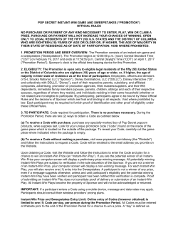 POP SECRET INSTANT-WIN GAME AND SWEEPSTAKES