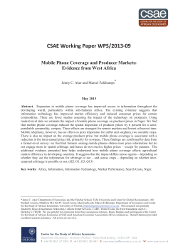 Mobile Phone Coverage and Producer Markets: Evidence from West