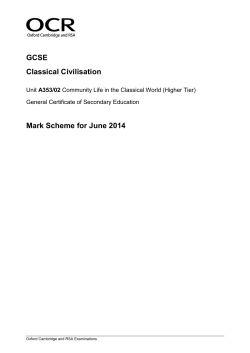 Unit A353/02 - Community life in the classical world