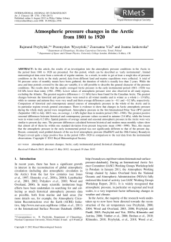Atmospheric pressure changes in the Arctic from 1801 to 1920