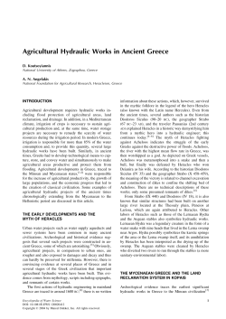 Agricultural Hydraulic Works in Ancient Greece