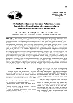 Effects of Different Selenium Sources on Performance, Carcass