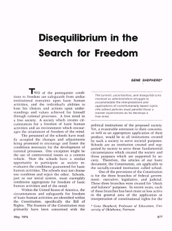 Disequilibrium in the Search for Freedom