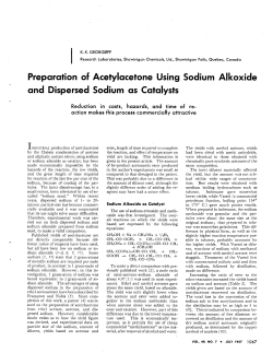 Preparation of Acetylacetone Using Sodium Alkoxide and Dispersed