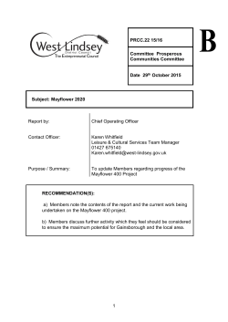 29 October 2015 meeting - Paper B - mayflower