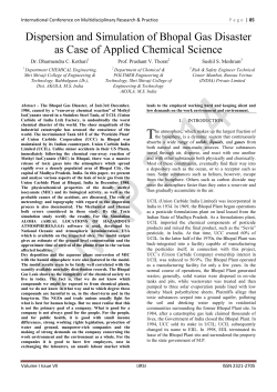 Dispersion and Simulation of Bhopal Gas