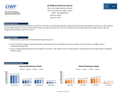 Eli Whitney Elementary School Literacy Performance Goals