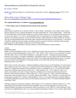 Maternal Influences on Infant Hand-Use During Play