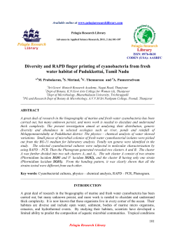 Diversity and RAPD finger printing of cyanobacteria from