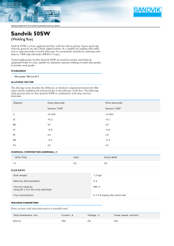 Sandvik 50SW &mdash; Sandvik Materials Technology