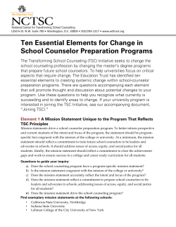 Ten Essential Elements for Change in School Counselor