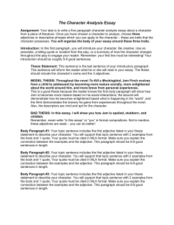 The Character Analysis Essay