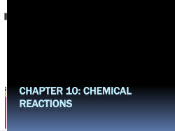 Chapter 10: chemical reactions