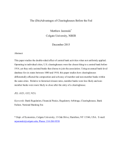 (Dis)Advantages of Clearinghouses Before the Fed