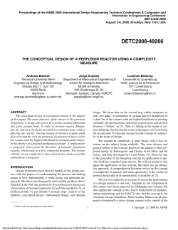 The Conceptual Design of a Perfusion Reactor Using a Complexity