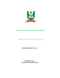 MGS731 - National Open University of Nigeria