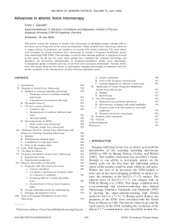 Advances in atomic force microscopy