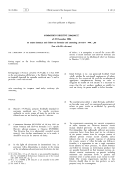 Directive 2006/141/EC - The Food Safety Authority of Ireland