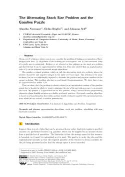 The Alternating Stock Size Problem and the Gasoline Puzzle