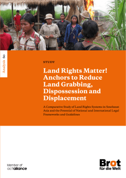 Land Rights Matter! Anchors to Reduce Land