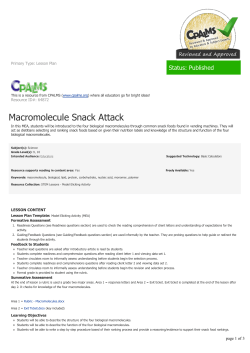 Macromolecule Snack Attack